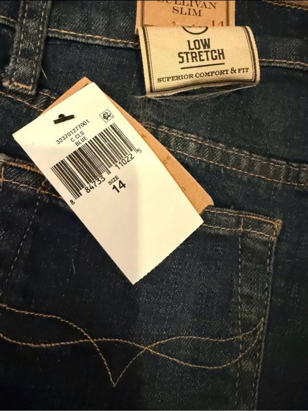 Boy’s Size 14  Dark Wash Straight-Leg Jeans - Black